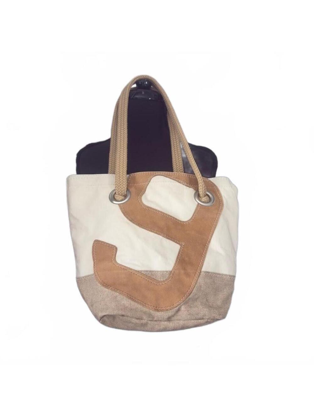 727 Sailbags Legend Handbag France Canvas & Leather Tote Bag Rope Handles